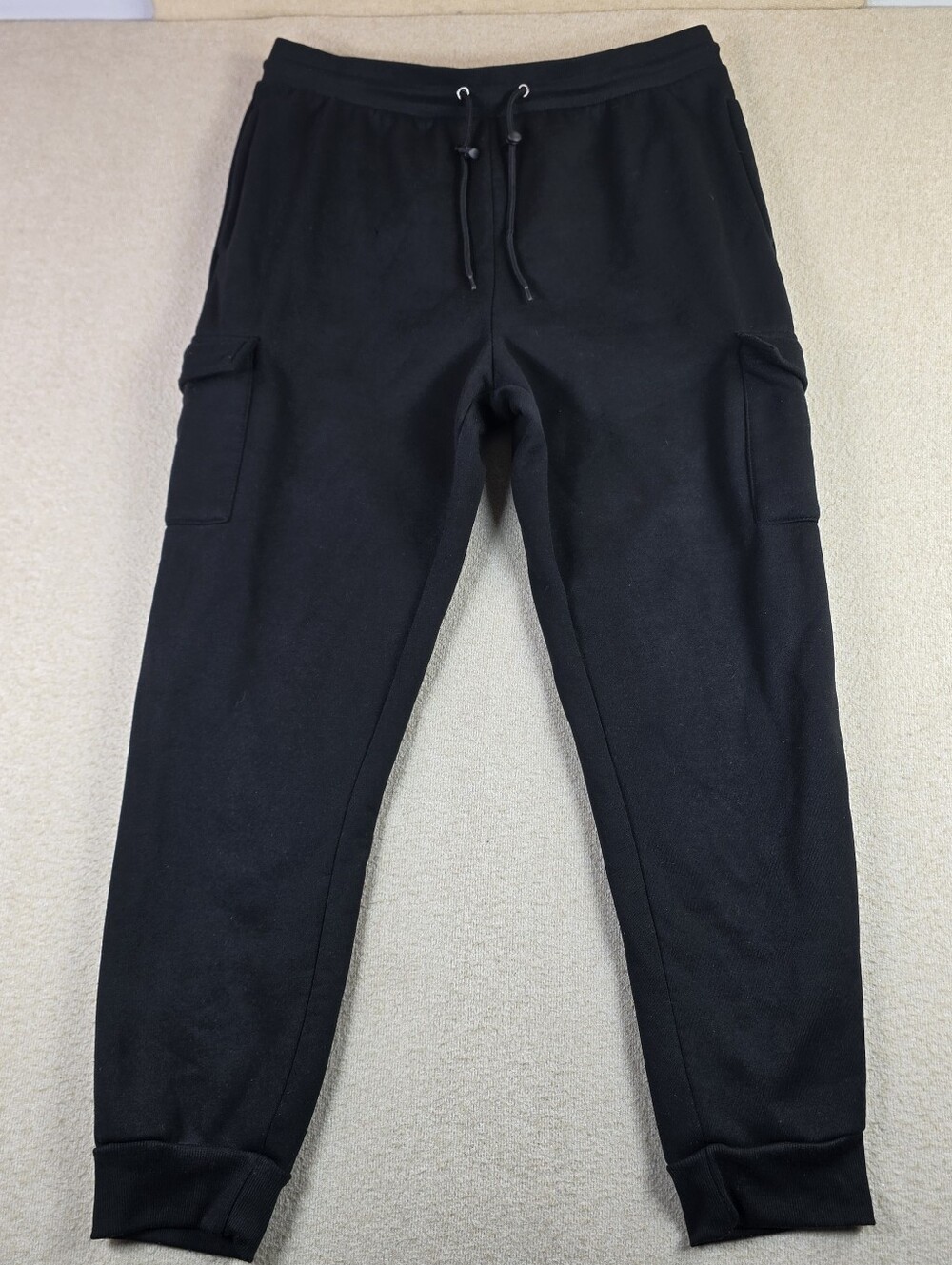 Jackson Hole Mens XXL Black Jogger Sweatpants Cargo Pockets Drawstring